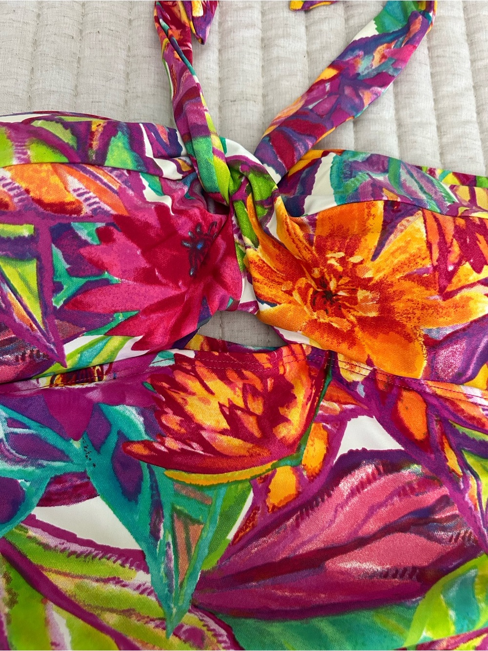 Ralph Lauren Multi Color Tropical Halter One-Piece Swimsuit - Picture 2 of 11